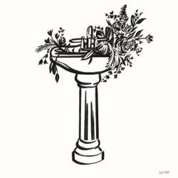 Vintage Floral Sink | Obraz na stenu