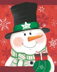 Snowman with Gift | Obraz na stenu