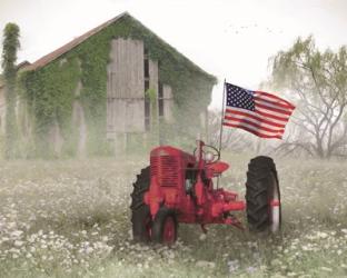 Red Patriotic Tractor | Obraz na stenu