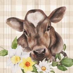 Bessie with Flowers | Obraz na stenu