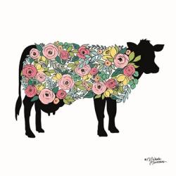 Floral Cow | Obraz na stenu