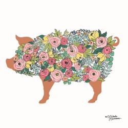 Floral Pig | Obraz na stenu
