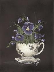 Tea Cup Violets | Obraz na stenu