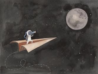 Paper Airplane to the Moon | Obraz na stenu