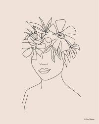 Head Full of Flowers Line Drawing | Obraz na stenu