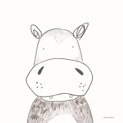 Hippo Line Drawing | Obraz na stenu