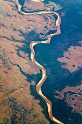 River flowing through land below, Madagascar | Obraz na stenu