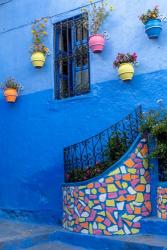 Morocco, Chefchaouen Colorful House Exterior | Obraz na stenu