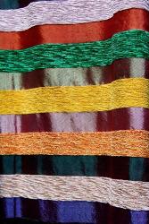 Colorful silk textiles, Fes, Morocco, Africa | Obraz na stenu