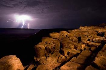 Namibia, Fish River Canyon NP, Storm, Lightning strikes | Obraz na stenu