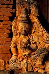 Buddha Carving at Ancient Ruins of Indein Stupa Complex, Myanmar | Obraz na stenu