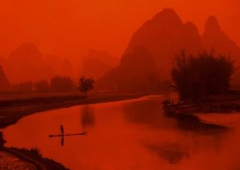 Limestone Mountains, Li River Fishermen, Yangshou, Guilin, China | Obraz na stenu