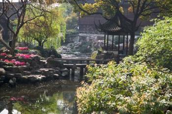 Landscape of Traditional Chinese Garden, Shanghai, China | Obraz na stenu