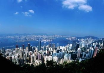 Majestic Hong Kong Harbor from Victoria Peak, Hong Kong, China | Obraz na stenu