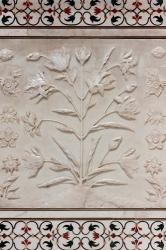 Agra, India, Taj Mahal, Engraved Floral Designs in White Marble | Obraz na stenu