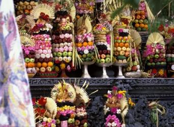 Hindu Full Moon Ceremony at Pura Gubug Temple, Indonesia | Obraz na stenu