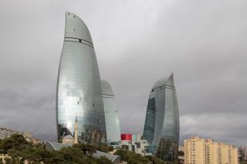 Azerbaijan, Baku The Flame Towers Of Baku | Obraz na stenu