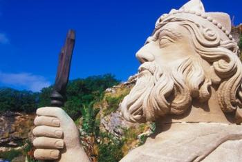 Statue of Neptune in Bermuda Maritime Museum, Royal Naval Dockyard, Bermuda, Caribbean | Obraz na stenu