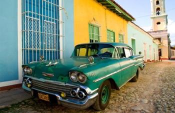 1958 Classic Chevy Car, Trinidad Cuba | Obraz na stenu