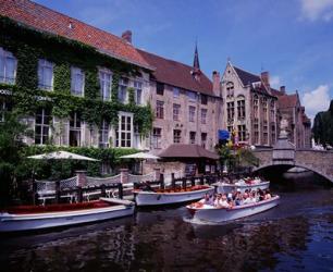 Tourist Boats, Bruges, Belgium | Obraz na stenu