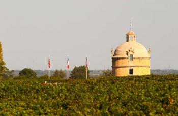 Tower and Flags of Chateau Latour Vineyard | Obraz na stenu