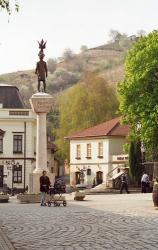 Main Square with Statue, Tokaj, Hungary | Obraz na stenu