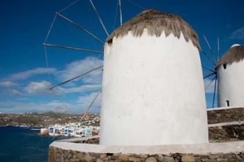 Greece, Cyclades, Mykonos, Hora Cycladic windmill in 'Little Venice' | Obraz na stenu