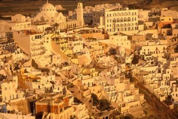 View of Thira at Sunset, Santorini, Cyclades Islands, Greece | Obraz na stenu