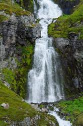 Iceland, Westfjords, Jokulflrdir, Lonagfjordur Nature Reserve Remote Fjord Waterfall | Obraz na stenu