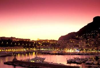Harbor at Sunset, Monte Carlo, Cote D'Azure, Monaco | Obraz na stenu