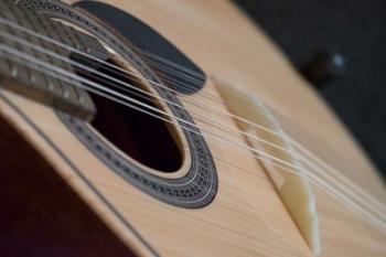 Portugal, Coimbra Fado Musician's Portuguese Guitar Head, Sound Box, Pegs And Strings | Obraz na stenu