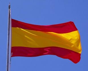 Spanish Flag, Barcelona, Spain | Obraz na stenu