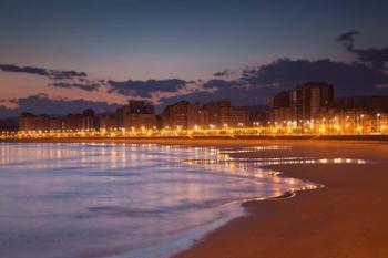 Buildings On Playa de San Lorenzo Beach, Gijon, Spain | Obraz na stenu