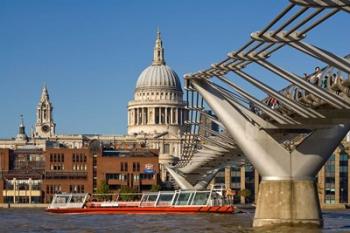 Millennium Bridge, St Pauls Cathedral, London, England | Obraz na stenu