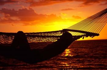 Hammock and Sunset, Denarau Island, Fiji | Obraz na stenu