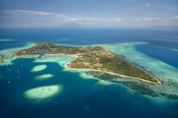 Coral reef and Malolo Lailai Island, Mamanuca Islands, Fiji | Obraz na stenu