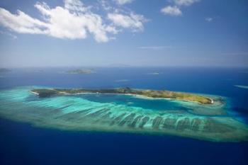 Mana Island and coral reef, Mamanuca Islands, Fiji | Obraz na stenu