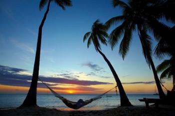 Hammock and sunset, Plantation Island Resort, Malolo Lailai Island, Mamanuca Islands, Fiji | Obraz na stenu