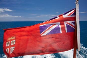 Fiji Merchant Ensign flag, ferry, Viti Levu, Fiji | Obraz na stenu