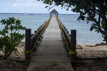 Long wooden pier, Coral Coast, Viti Levu, Fiji, South Pacific | Obraz na stenu