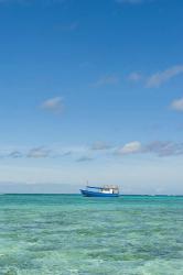 Fishing boat in the turquoise waters of the blue lagoon, Fiji | Obraz na stenu