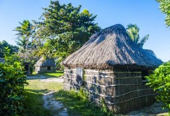 Local thatched hut, Yasawa, Fiji, South Pacific | Obraz na stenu