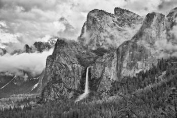 California, Yosemite, Bridalveil Falls (BW) | Obraz na stenu