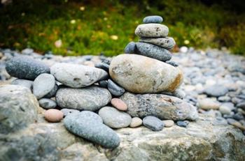 Stacked Rocks On Sand Dollar Beach | Obraz na stenu