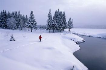 Snowshoeing on the Shores of Second Connecticut Lake, Northern Forest, New Hampshire | Obraz na stenu