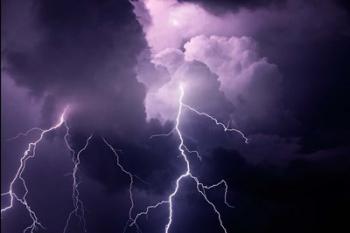 Composite Of Cloud-To-Cloud Lightning Bolts | Obraz na stenu