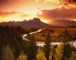 Teton Range at Sunset, Grand Teton National Park, Wyoming | Obraz na stenu