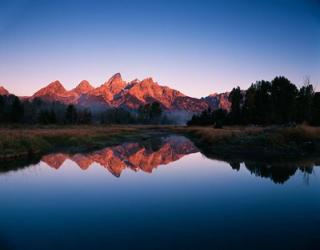 Teton Range reflecting in Beaver Pond, Grand Teton National Park, Wyoming | Obraz na stenu