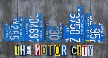 Detriot City Skyline License Plate | Obraz na stenu