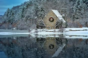 Newfallen Snow at the Old Stone Church | Obraz na stenu